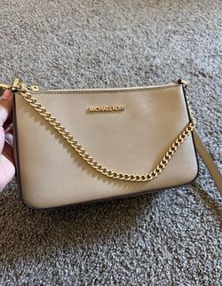 Michael Kors Tan Saffiano Leather Clutch