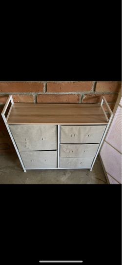 Sturdy wooden and metal dresser