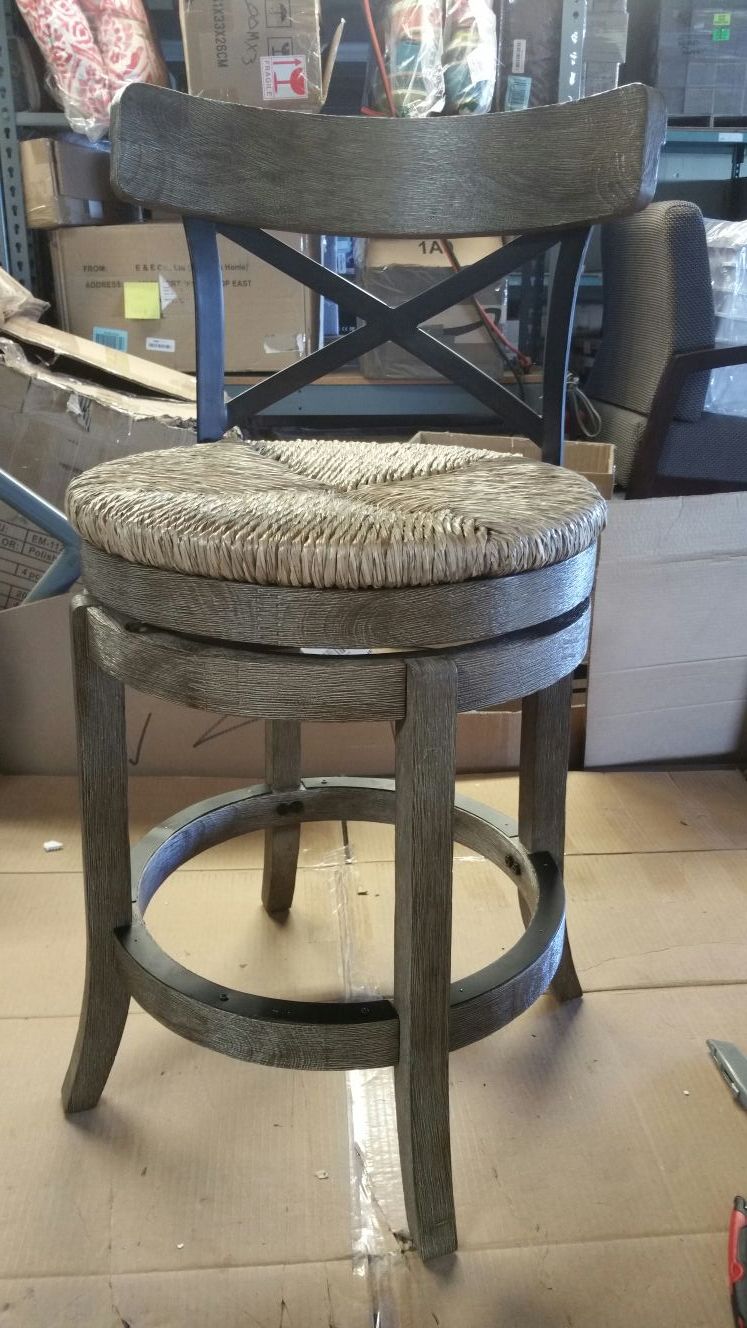 Boraam 76924 Myrtle Counter Height Stool 24 Inch Wire Brush for
