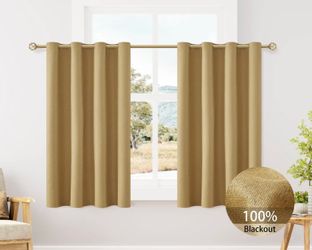 54 Inches Long 2 Panels Room Darkening Thermal Insulated Soundproof Grommet Top Window Treatment Drapes. 52x54. New