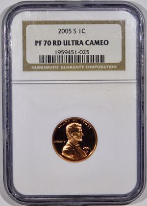 Photo 2005-S Lincoln Cent Proof NGC PF-70 RD ULTRA CAMEO
