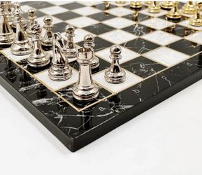 Black and white marble chess