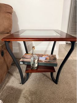 3 Wood/Glass Center Tables. 2 smaller 1 larger coffee/center table