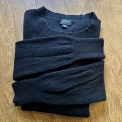 J. Crew Women’s Black Crewneck 100% Cashmere Long Sleeve Pullover Top size S