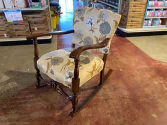 Floral Pattern Upholstered Rocking Chair