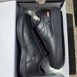 Brand New. Black Supreme Air Forces. Sizes: 8, 8.5, 9, 9.5, 10, 10.5, 11, 12, 13 (Pick Up Only)
