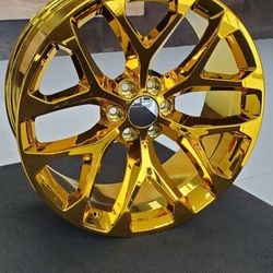 New 24" Gold GMC Sierra Replicas Wheels 6x139.7 $39 Down 