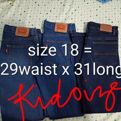 Levi's Kids Jeans Size 18 Size 16