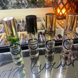 Halloween Perfume Oil Set (4) 10ml – Candy Corn, Boogeyman, Witching Hour, Dark Moonberry  Description (under 1000 characters): Limited Halloween coll
