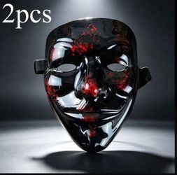 2-Pack Fawkes Halloween Masks plastic