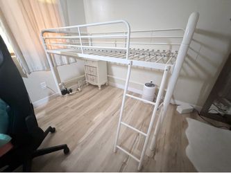 Moving Sale White Twin Loft Bed w Play/Storage Area