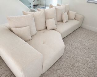 Large Cream Sectional Sofa