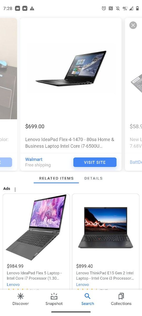 Lenovo IdeaPad Flex 4 1470 80sa 2 In 1 Touchscreen Laptop/Tablet