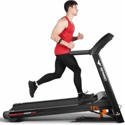 Impremey TM105 Folding Treadmill with Auto Incline 15%, 350 lbs