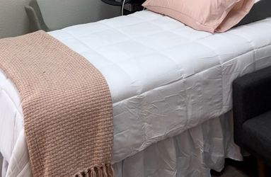 Twin mattress, box spring and frame