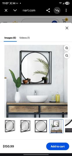 Kate and Laurel McCauley Decorative Metal Mirror with Shelf