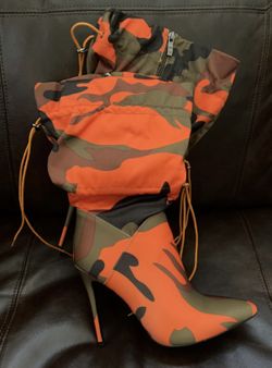 Orange Camouflage  Stilettos