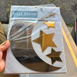adhesive wall decor mirror (moon & stars