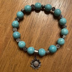 Western turquoise sunflower bracelet