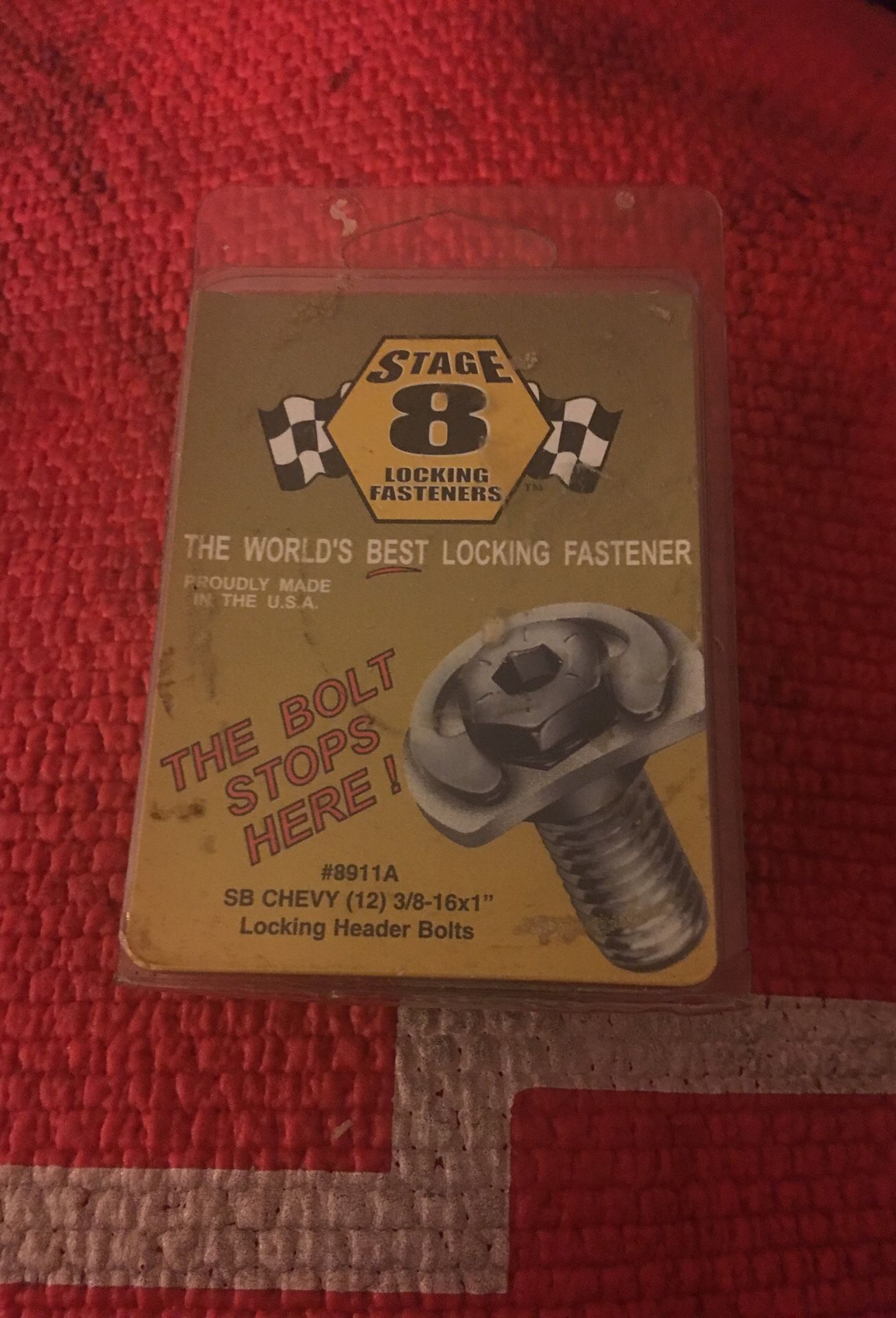 Brand new never use STAGE 8-LOCKING FASTERS for small block Chevy 3/8-16x1” $20.00
