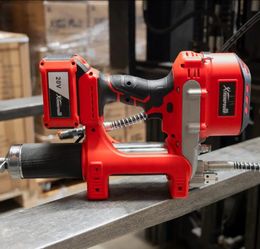Grease Gun 47" Automatic with Variable Speed 20V MAX Lithium Ion Battery Cordless Electric, Red