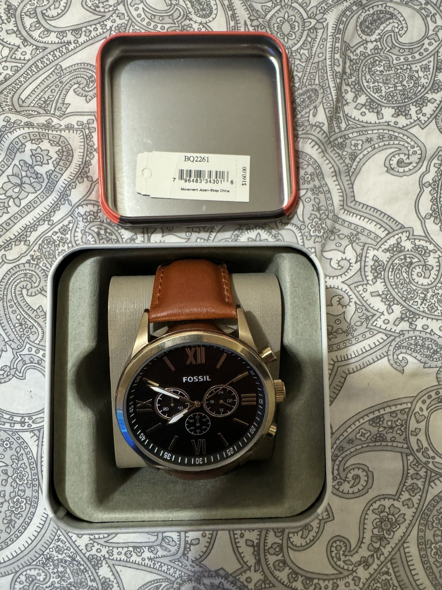 Leather Strap Fossil Mens Fossil Watch 
