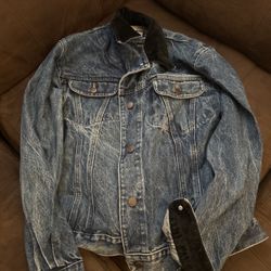 Women’s Vintage Denim Jacket w/ Black Velvet Collar & Cuffs