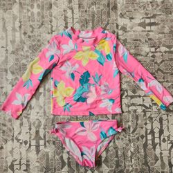 Carter's 2 Piece Pink Tropical 3T Rashguard