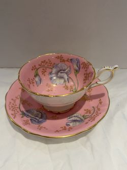 Pink Floral Porcelain Tea Cup and Saucer