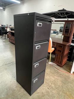 BYNSOE 4 Drawer File Cabinet with Lock Metal Vertical File Cabinet Office Home Vertical File Cabinet for A4 Legal/Letter Size Narrow File Cabinet Lock