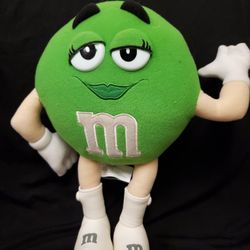 12" Nanco 2001 Green M&M Plush.  