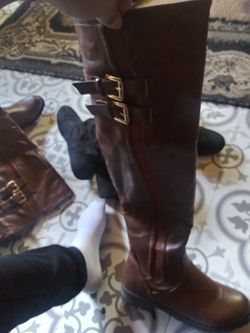 Brown thigh boots
