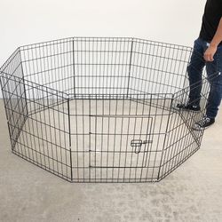 New $35 Foldable 24” Tall x 24” Wide x 8-Panel Pet Playpen Dog Crate Metal Fence Exercise Cage 