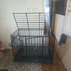 48 Inch Dog Cage On Wheels With Lifting Top