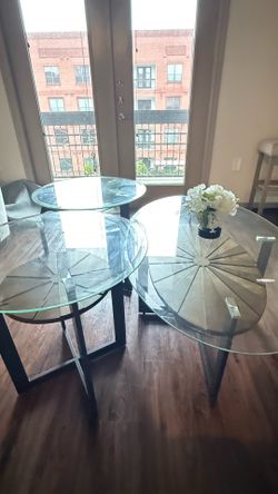 Steve Silver 3-Piece Glass Table Set - Easy Transport – $250 OBO