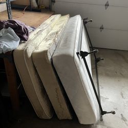 Free: Twin Mattress with Box Spring and Bed Frame