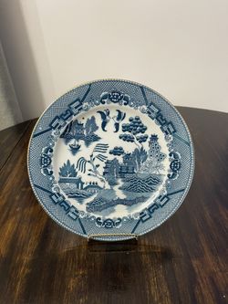 Vintage Blue Willow Transferware Plate