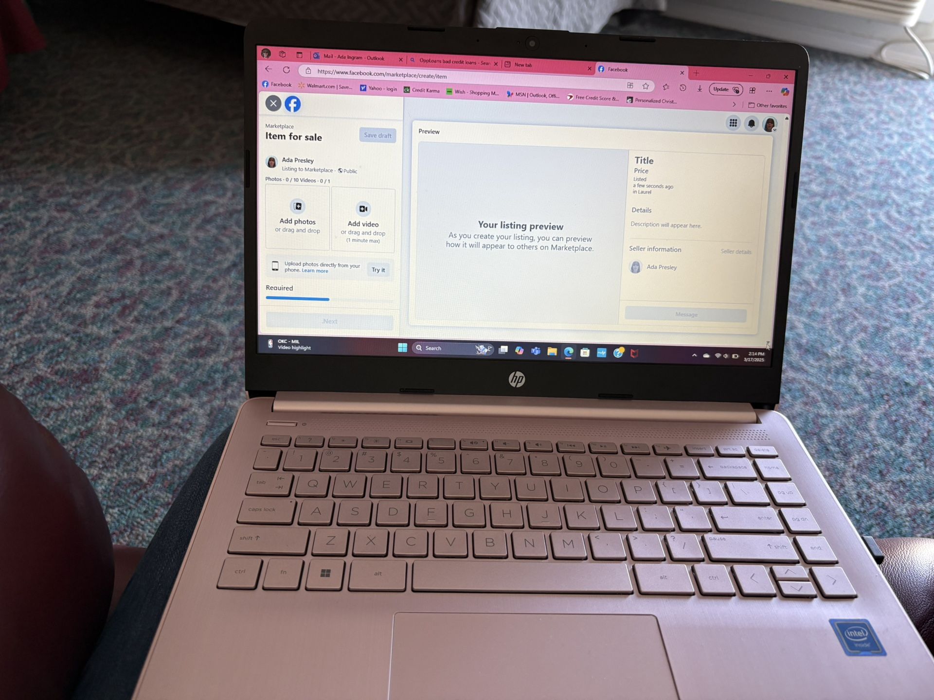 Hp Windows 14” Pink Laptop