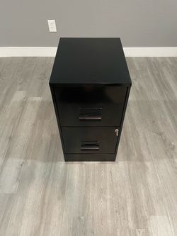 Black 2-Drawer Metal Filing Cabinet