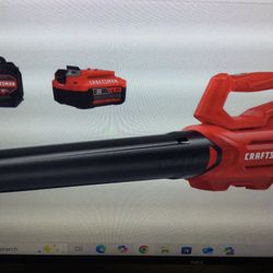 CRAFTSMAN V20 CORDLESS AXIAL LEAF BLOWER KIT, INCLUDES 4.0 AH BATTERY AND CHARGER, 100 MPH AND 380 CFM CLEARING POWER 2 SPEED TRIGGER