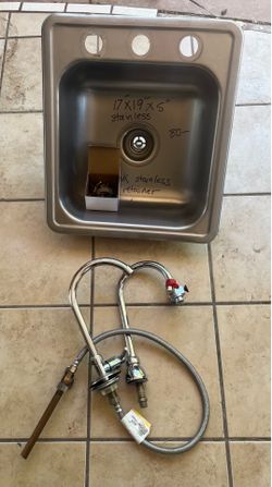 Stainless steel sink 17x19 three hole overall and the selection of gooseneck faucet