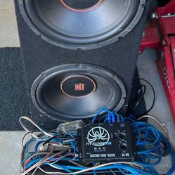 JBL Dual 12” Subwoofer System 1000W + Soundstream BX-10 Bass Controller – Complete Setup