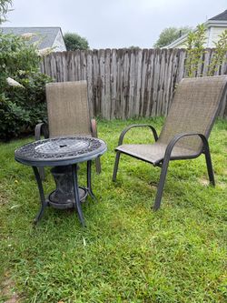 Outdoor Fire pit Table and Two Chairs