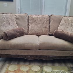 Sofa with Wood Trim - Only $75 if Picked Up This Weekend