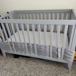 Gently used Convertible crib + mattress 