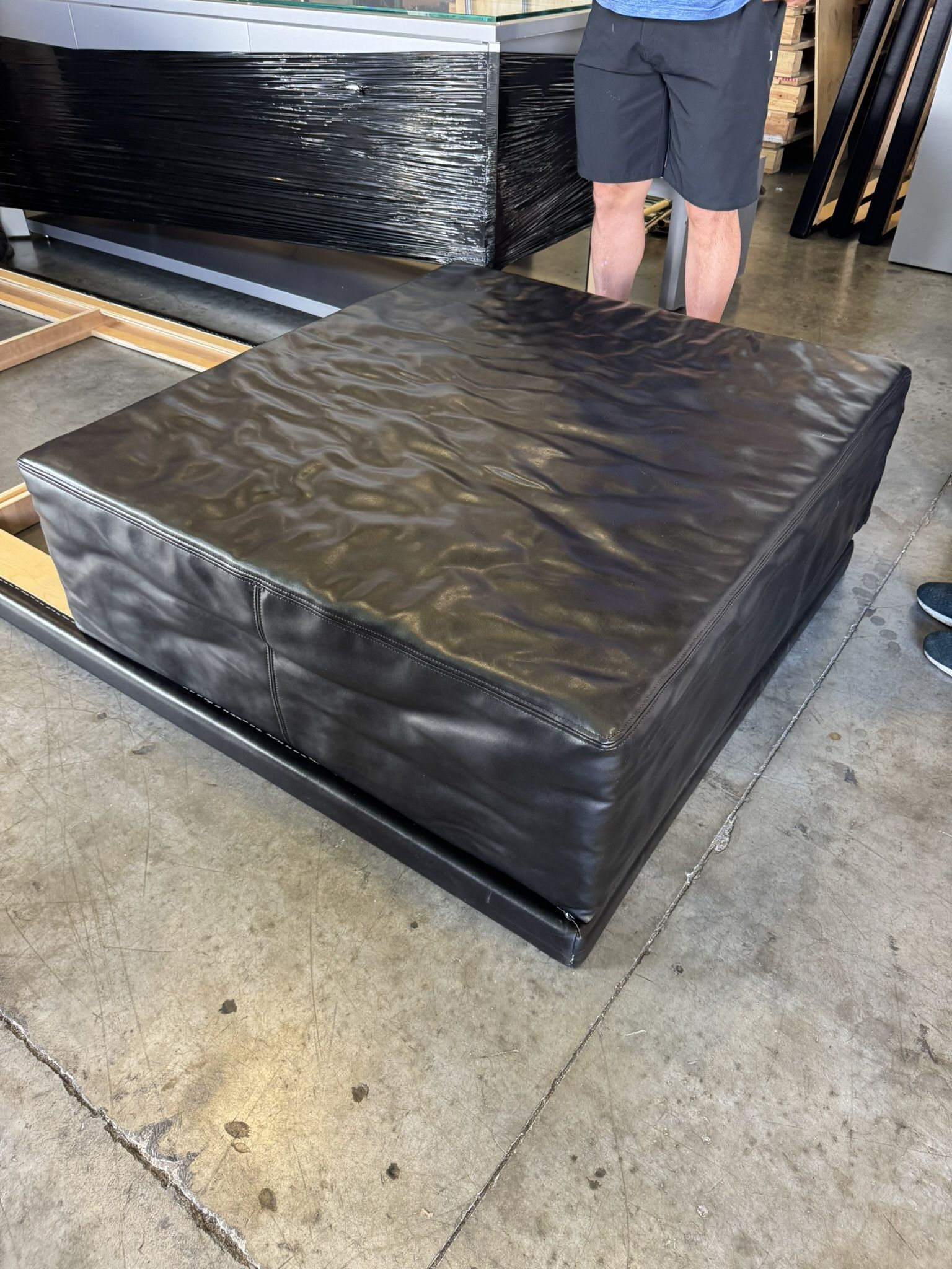 Large Leather Ottoman- Excellent Condition 