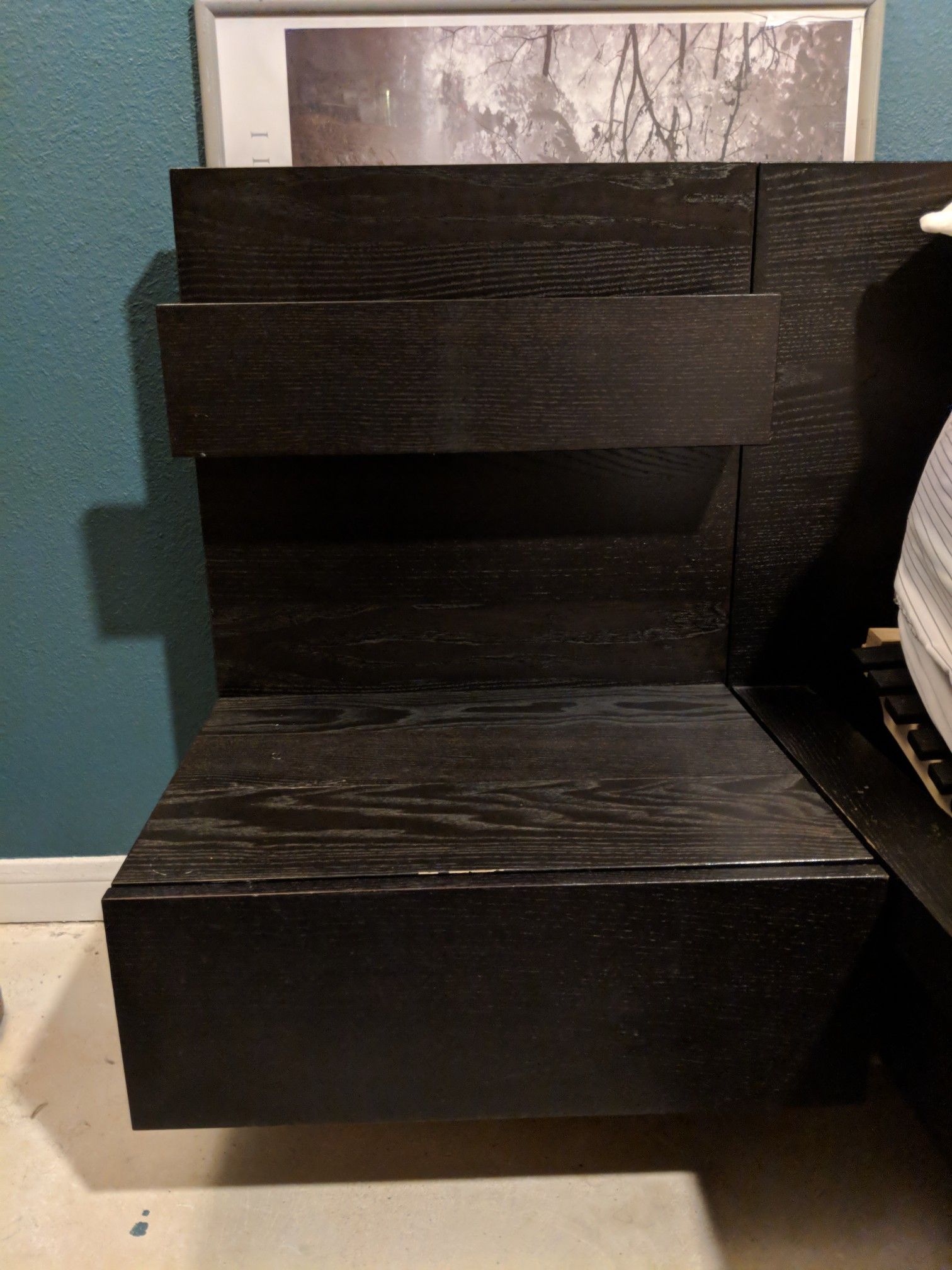 Ikea Malm discontinued black/brown Floating nightstand