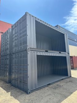20FT CUSTOM OPEN SIDE SHIPPING CONTAINER – WIND & WATERTIGHT | HEAVY DUTY STORAGE SHED | CONNEX BOX