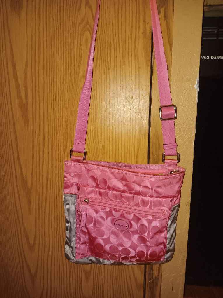 Coach Pink Nylon Crossbody Bag
