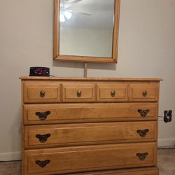 Pine Dresser With Mirror